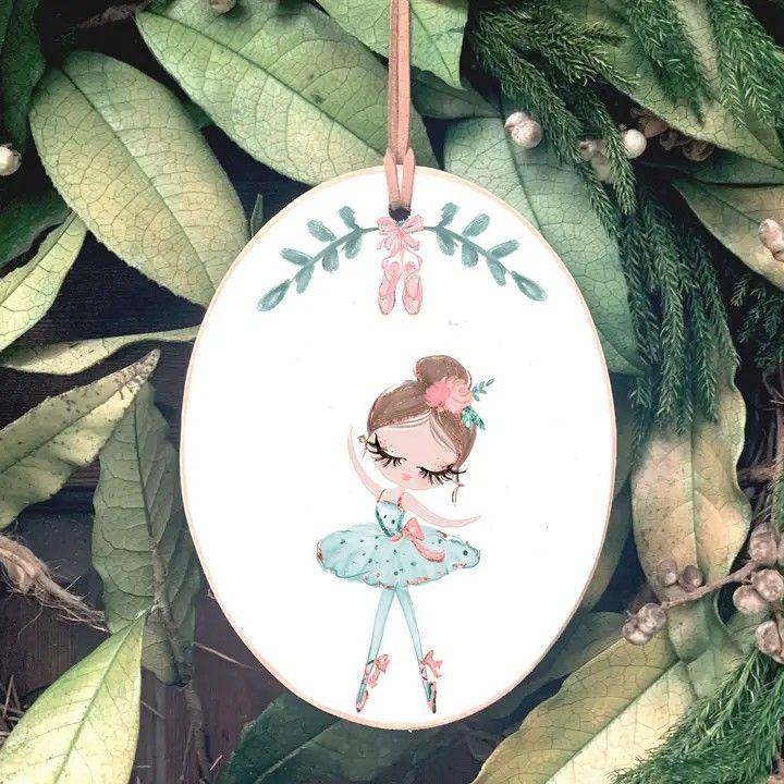 Ballerina Wooden Ornament