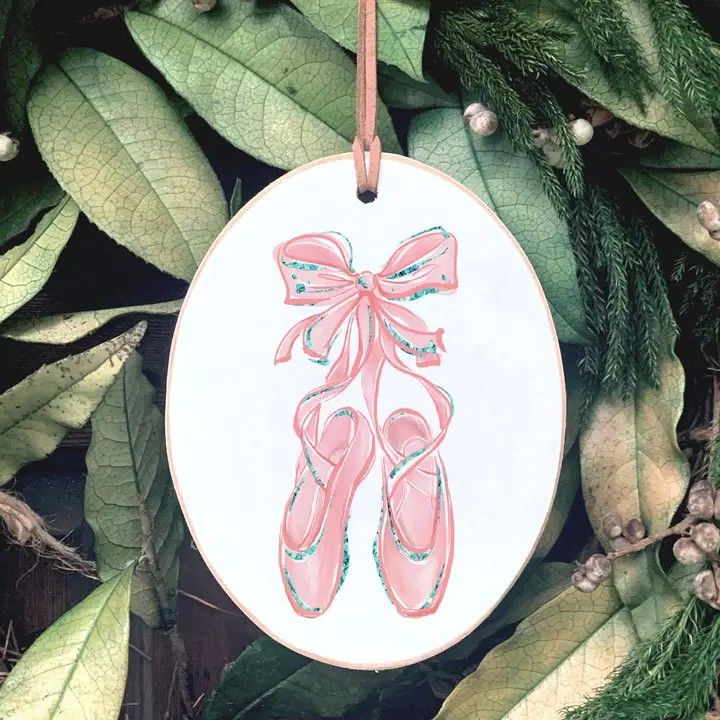 Pointe Shoe Wooden Ornament
