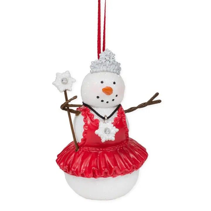 Resin Ballet Snowman Ornament