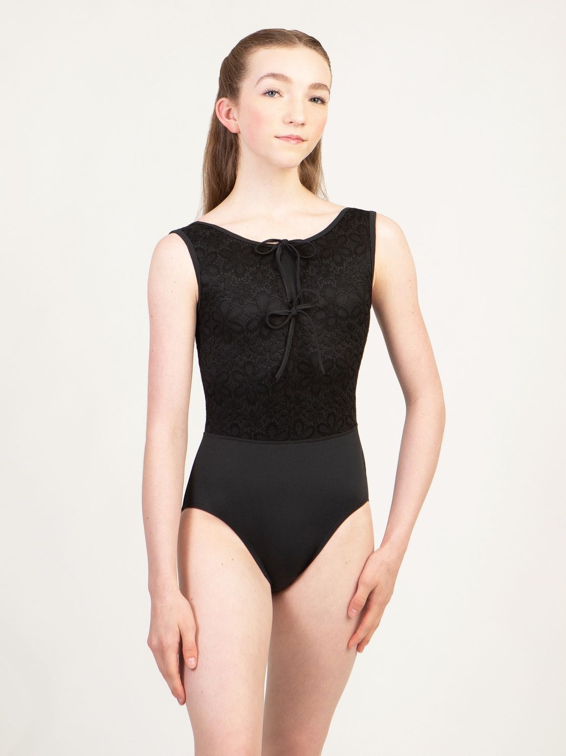 2695A Flower Tie Front Tank Leotard