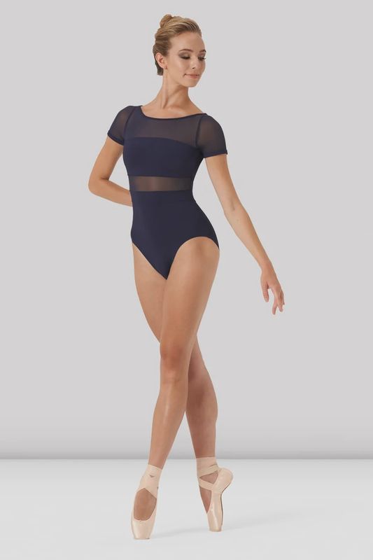 L0522B Paneled Body Cap Sleeve Leotard