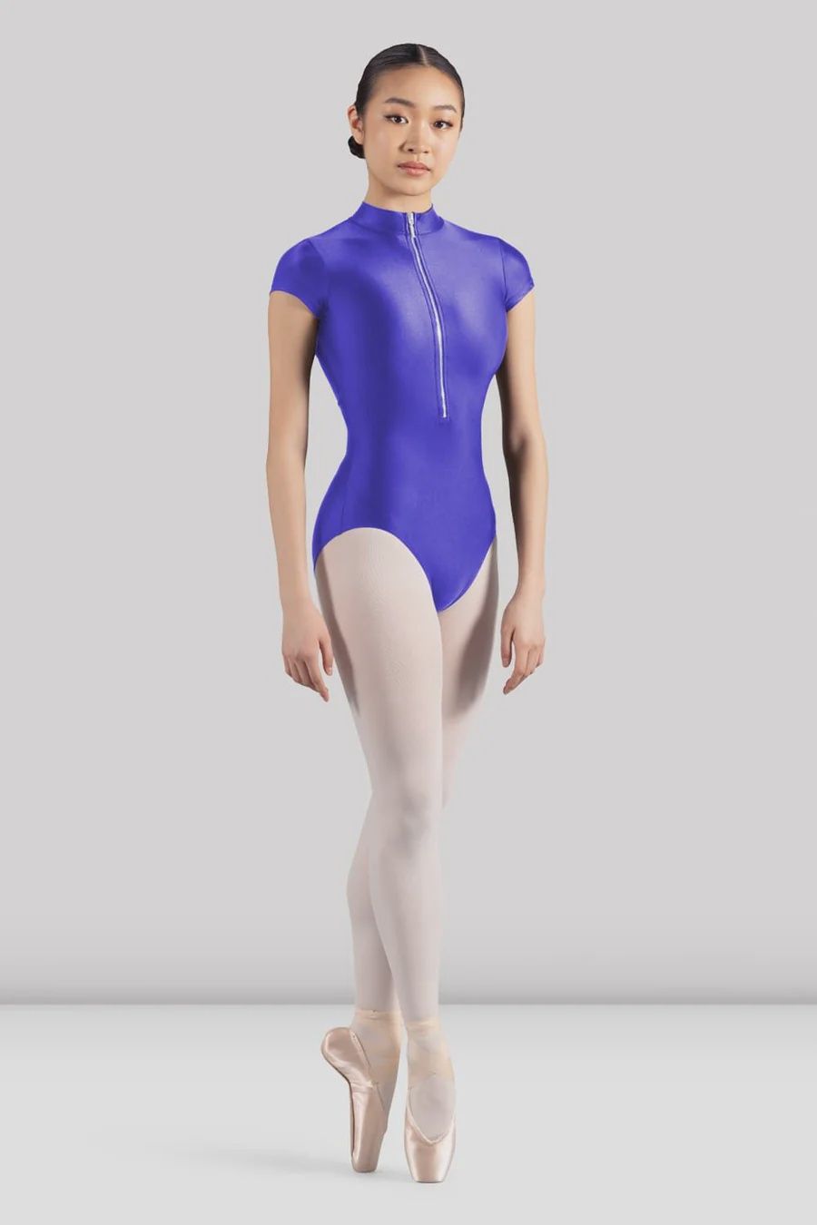 M5106LM Zip Front Cap Sleeve Leotard