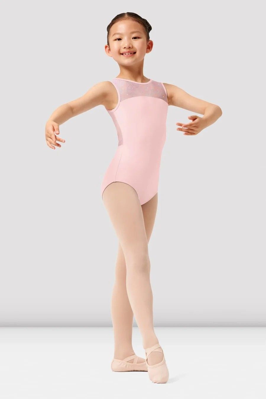 M486C Mesh Back Tank Leotard, Color: PNK, Size: 6x-7