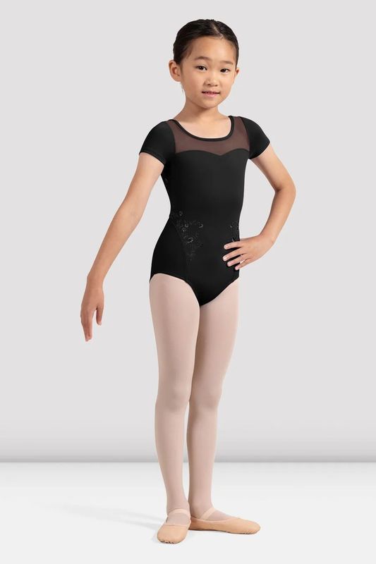 CL4242 Embroidered Cap Sleeve Leotard