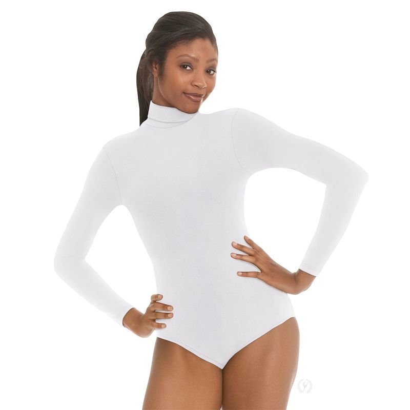 44131 Microfiber Zip Back Mock Neck LS Leotard
