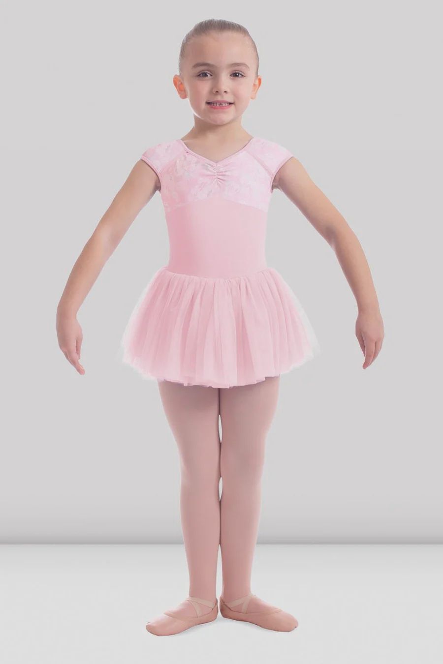M1541C Printed Cap Sleeve Tutu Leotard