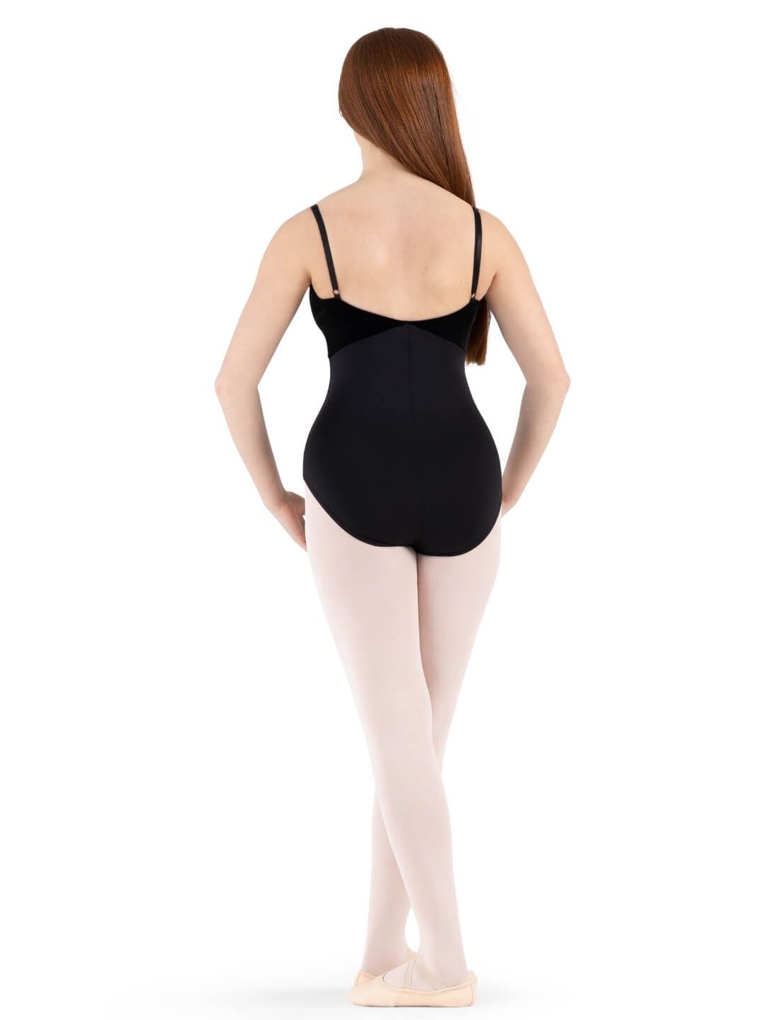 12230W Velvet Pine Camisole Leotard, Color: Black, Size: Petite (X-Small)