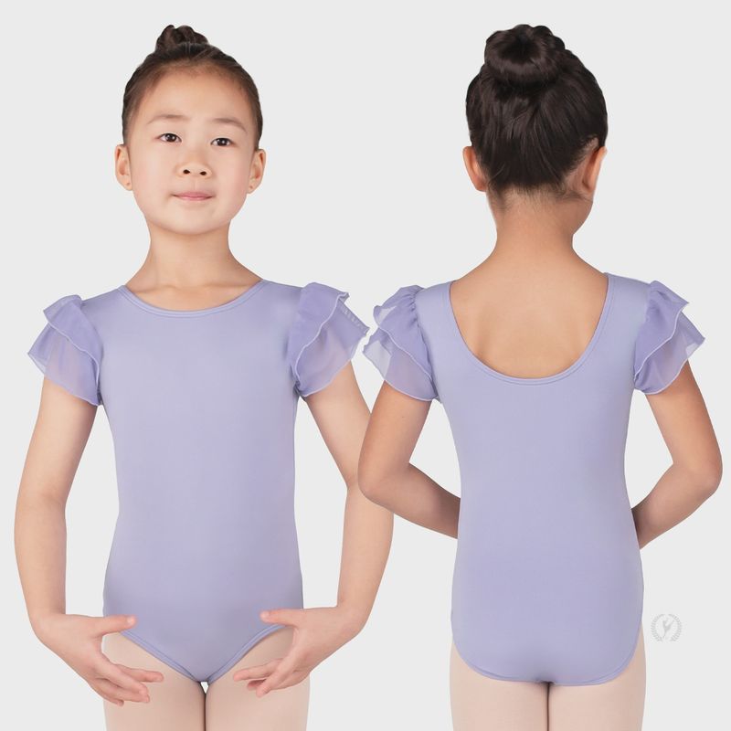 4142 Girls Flutter Sleeve Leotard