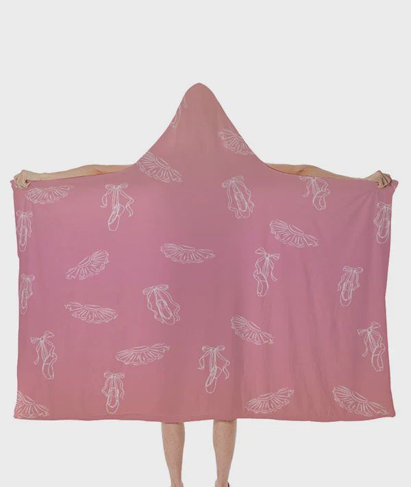 HSB-P-PST Pointe Shoes and Tutus Hooded Sherpa Blanket