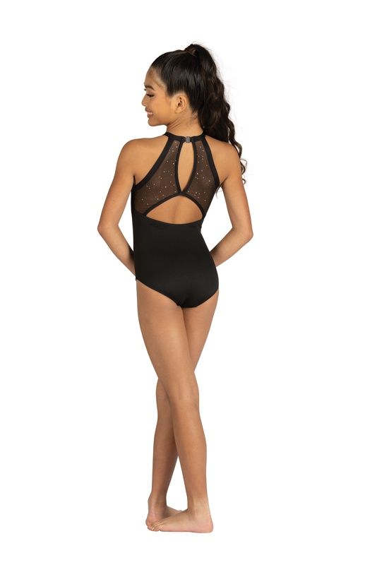 25101c Bella Halter Leotard, Color: Black, Size: 4-6