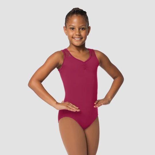 SL136 Perla Tank Leotard, Color: Burgundy, Size: 8-10