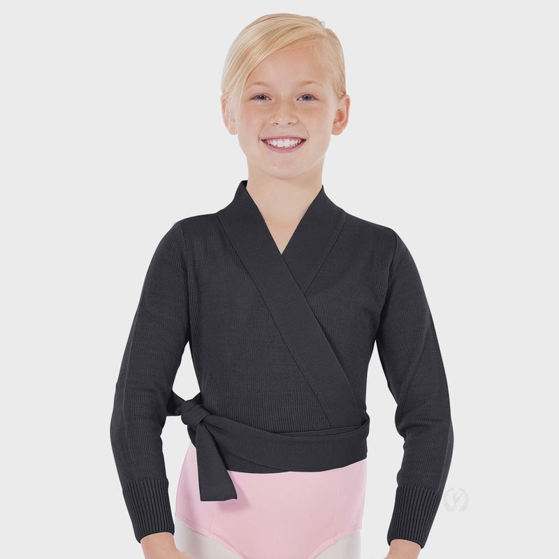 72523c Girls Soft Knit Wrap Ballet Sweater