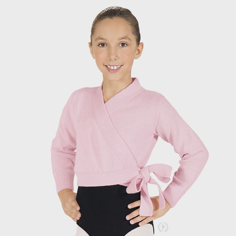 72523c Girls Soft Knit Wrap Ballet Sweater