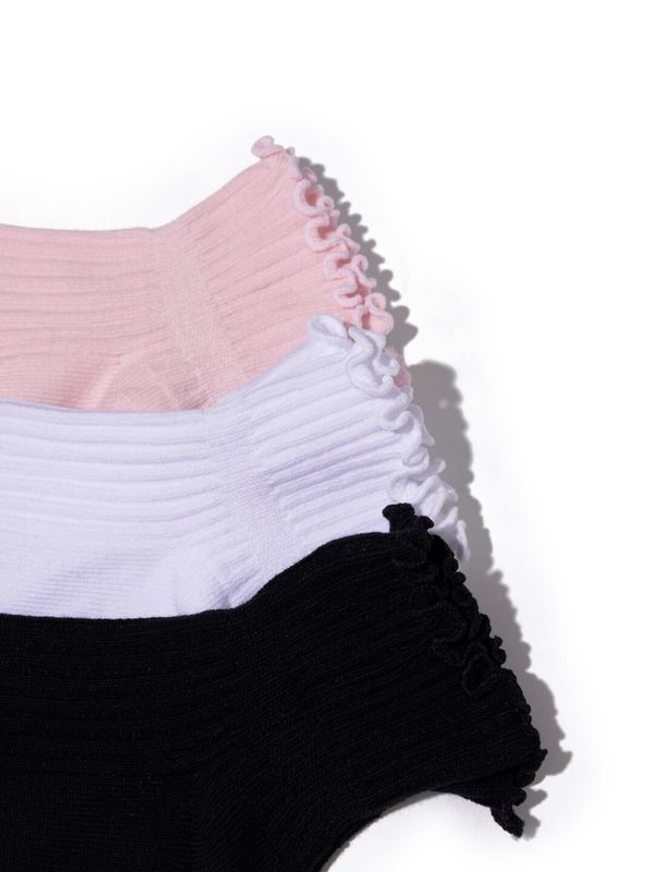 BG107C Children's Scalloped Edge Socks - 3 pack