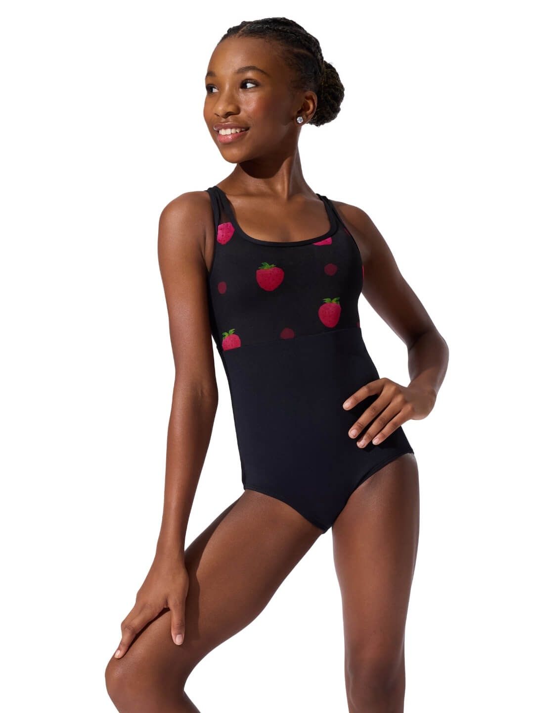 F12633C Berry Bliss Tank Leotard, Color: Black, Size: Toddler