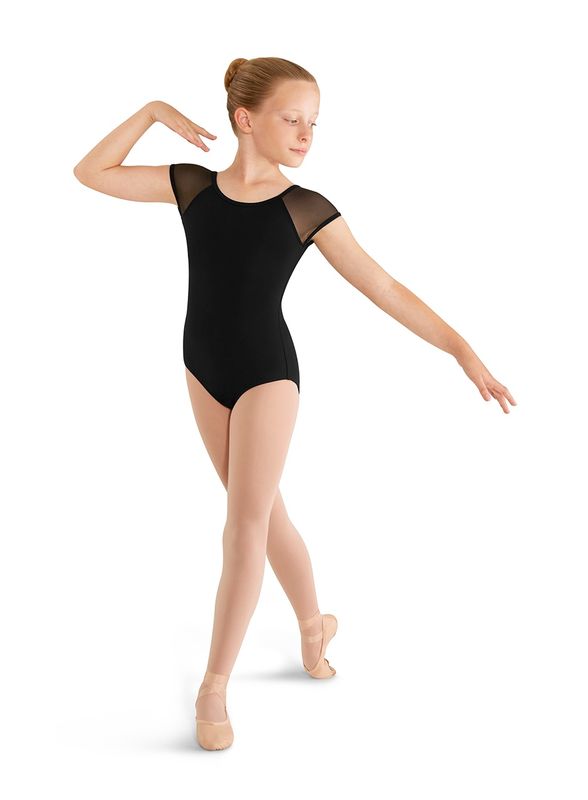 M411C Mesh Shoulder Cap Sleeve Leotard