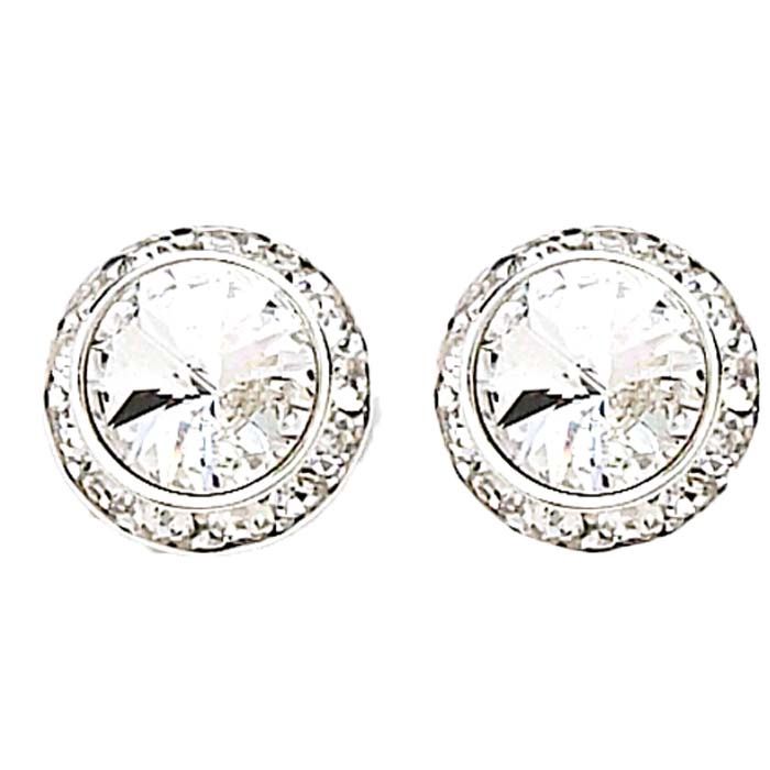 2710PCr Crystal Post Earring, Color: Clear, Size: 12mm/17mm