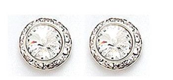 2712PCr Crystal Post Earrings, Color: Clear, Size: 8mm/13mm