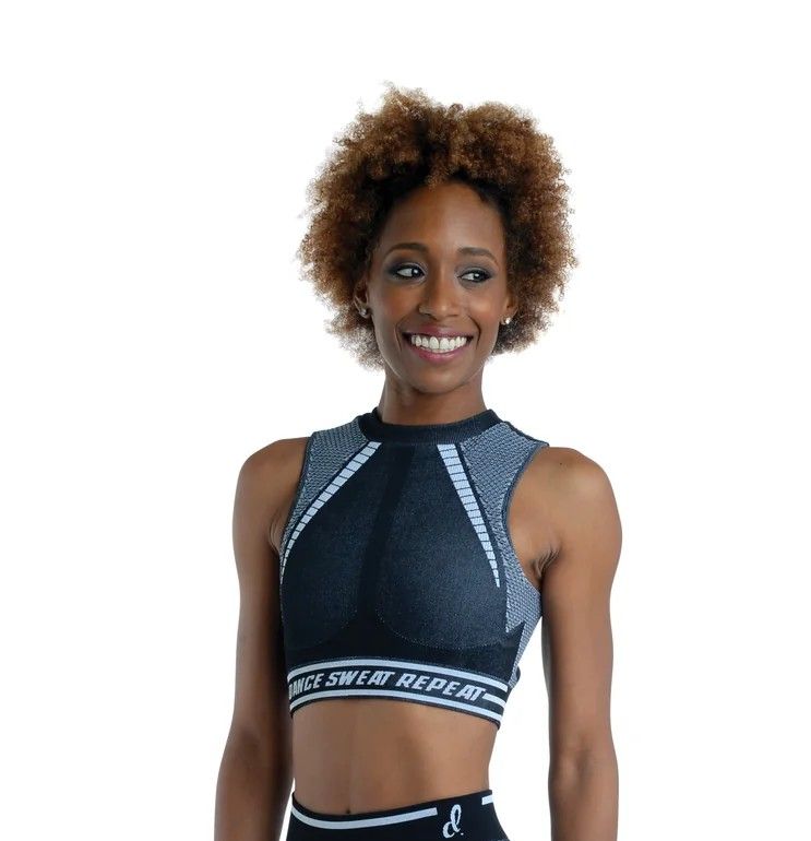 21305A Seamless Cutaway Bra Top, Color: BLK, Size: M/L