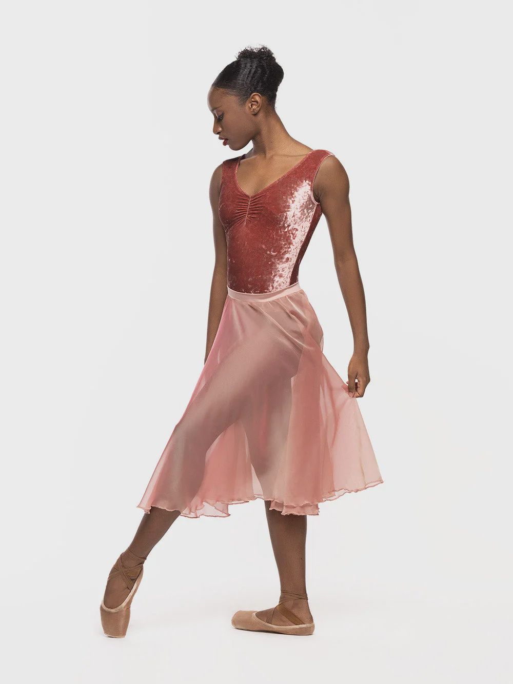 Chiffon Rehearsal Skirt, Color: Sandstone, Size: XS