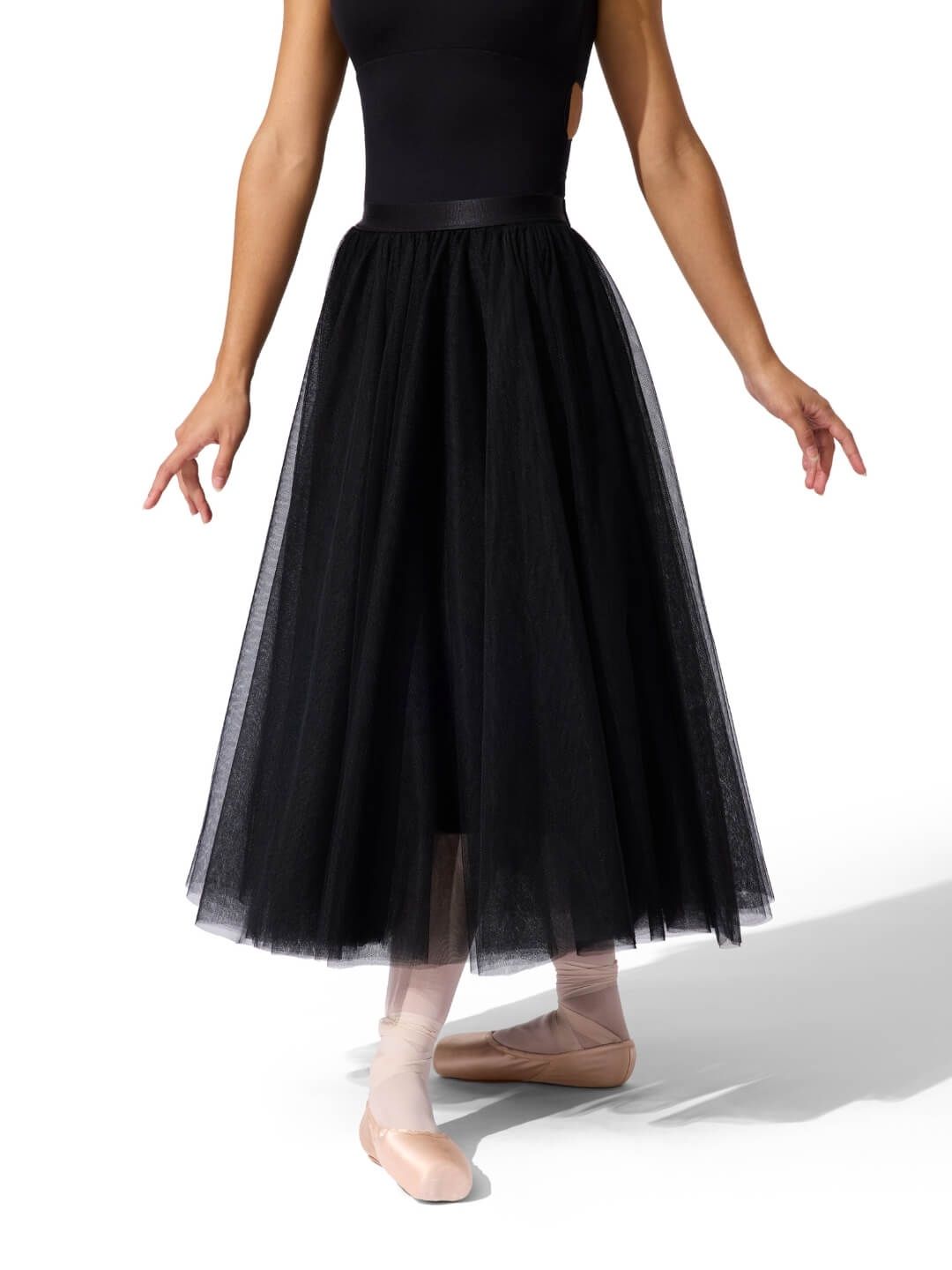 N280W Etoile Long Tutu Skirt, Color: Black, Size: Petite (X-Small)