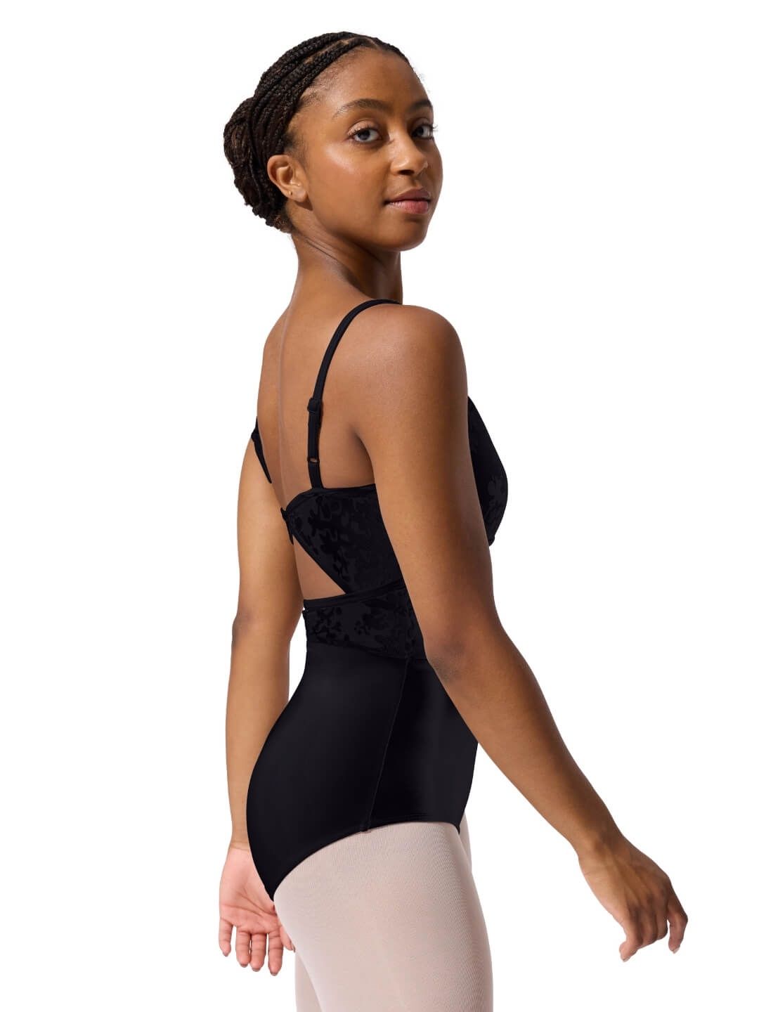 F12701W Elsa Cami Leotard, Color: Black, Size: Petite (X-Small)