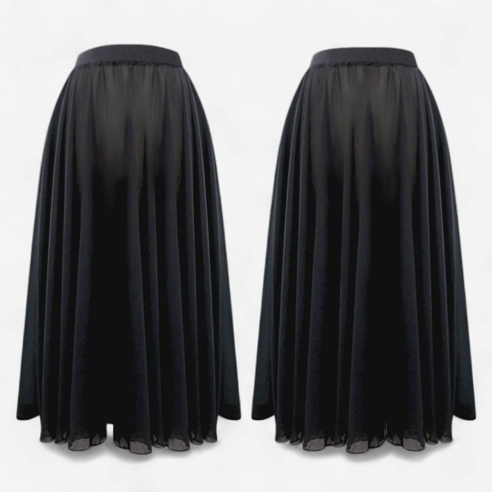 Velvet Chiffon Long Skirt