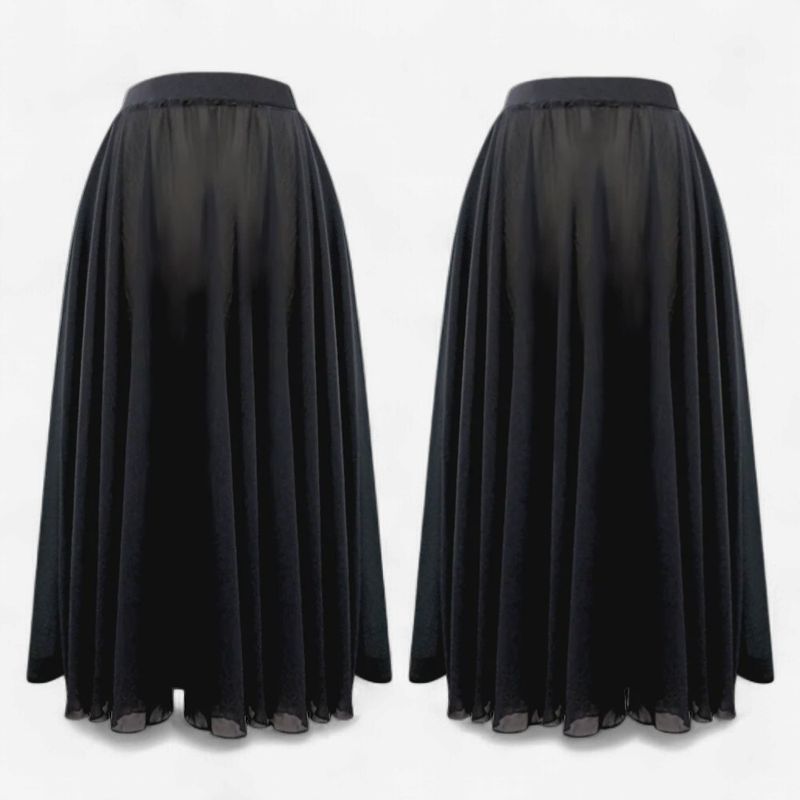 Velvet Chiffon Long Skirt