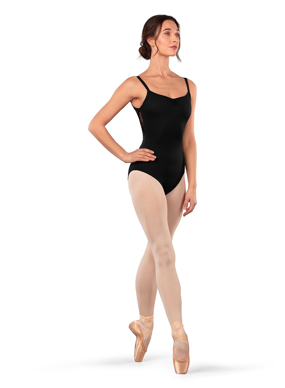 TWL70023 Lace Back Cami Leotard, Color: Black, Size: 12