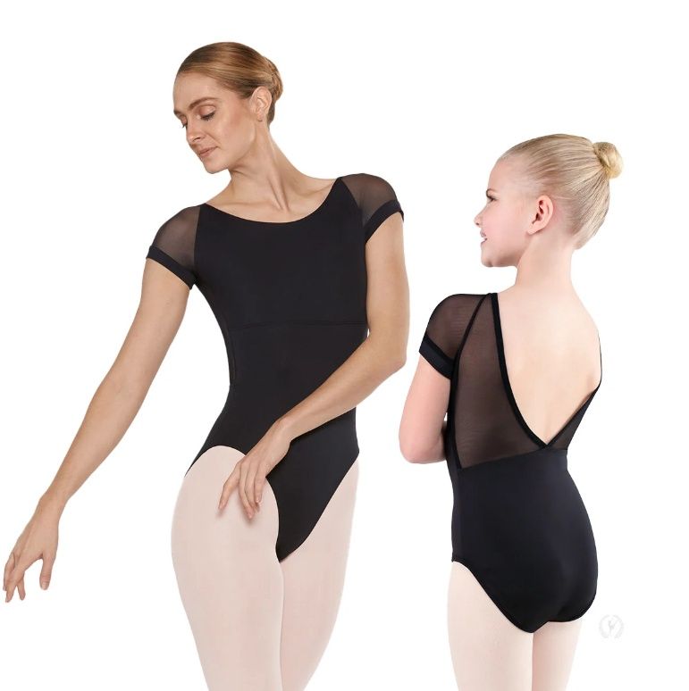 41420C Mesh Cap Sleeve Leotard