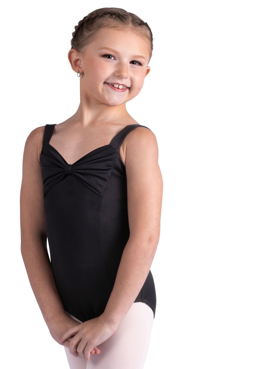 26114C Bow Leotard, Color: Black, Size: 4-6
