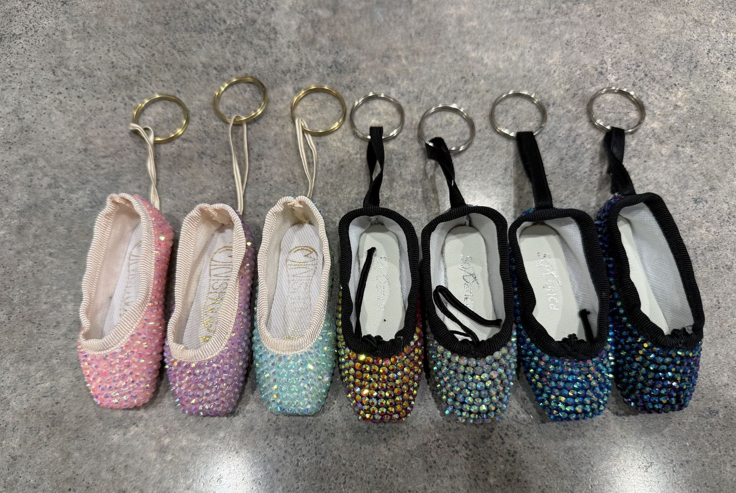 Rhinestone Pointe Shoe Key Ring