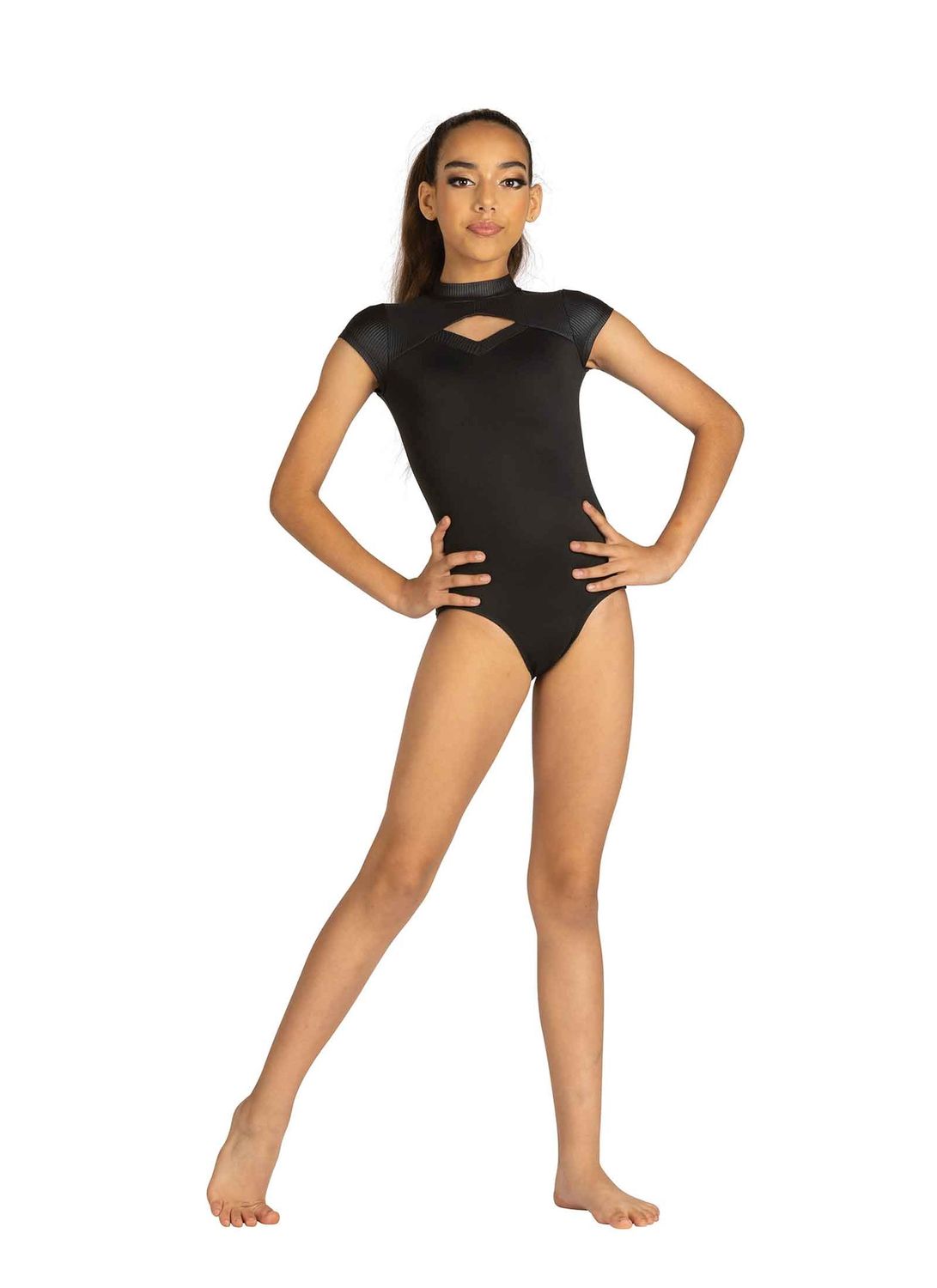 25124C Neve Cap Sleeve Ribbed Leotard