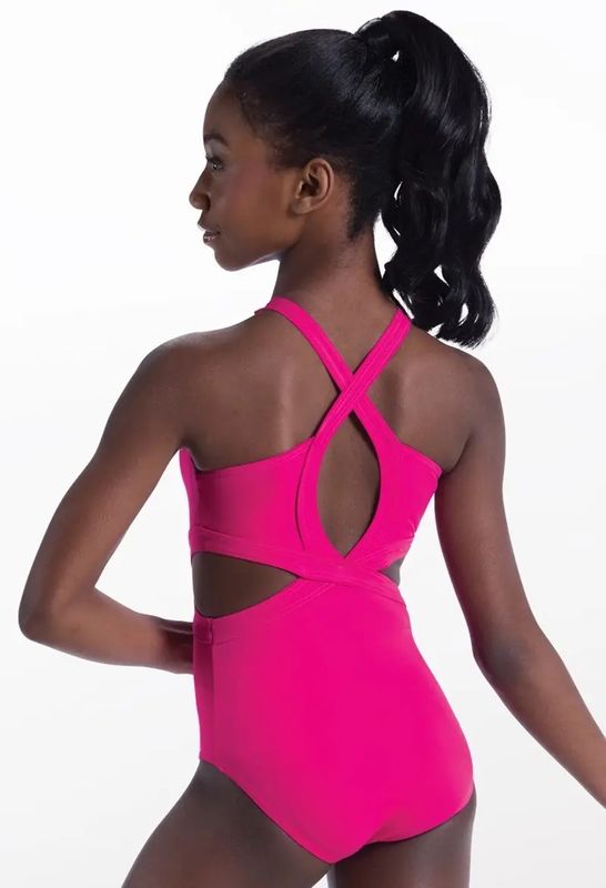 18355L High Neck Waist Cutout Leotard