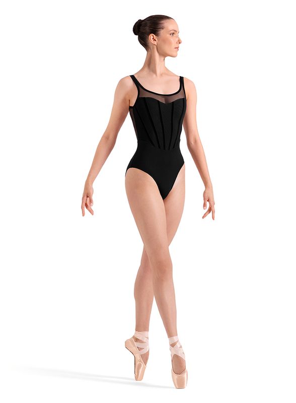 L50013B Plain Mesh Tank Leotard