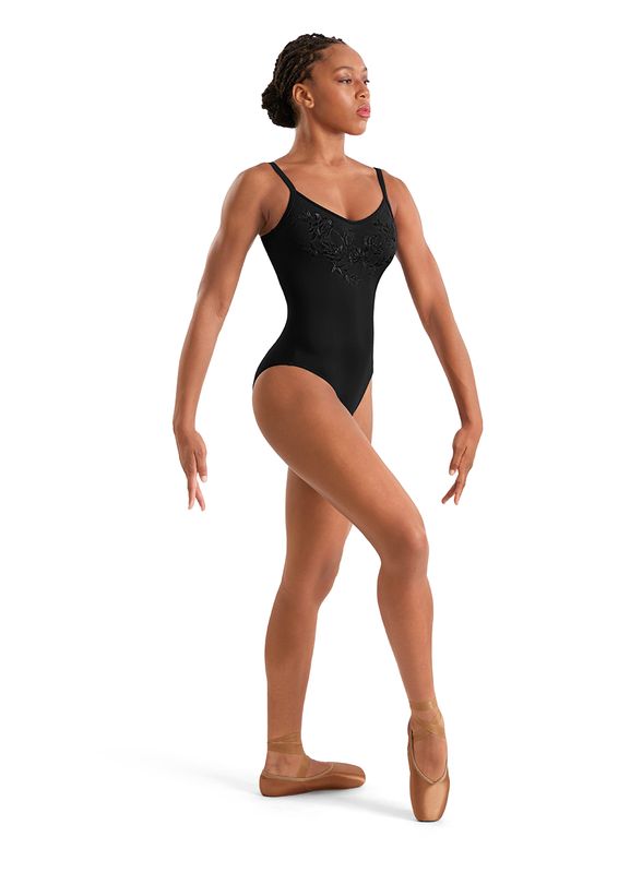 M70008LM Floral Embroidered Cami Leotard