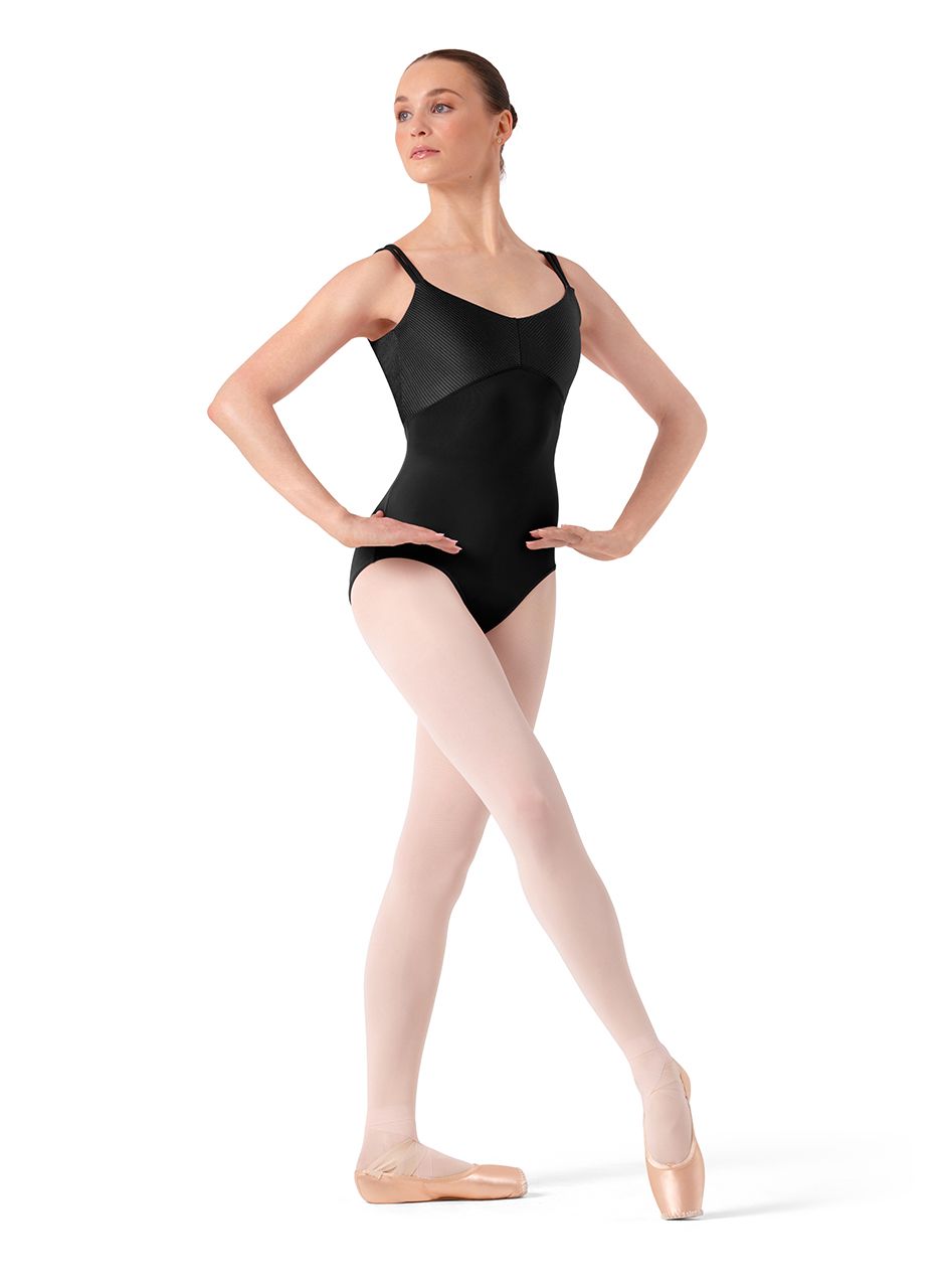 M70010LM V-Neck Shine Cami Leotard