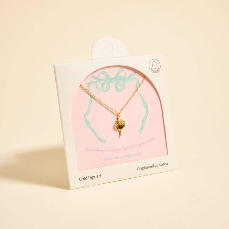 18K Gold Dipped Ballerina Ballet Necklace