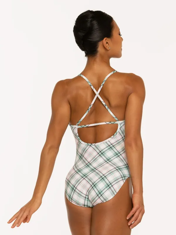 Naomi Cami Leotard - Pink Plaid