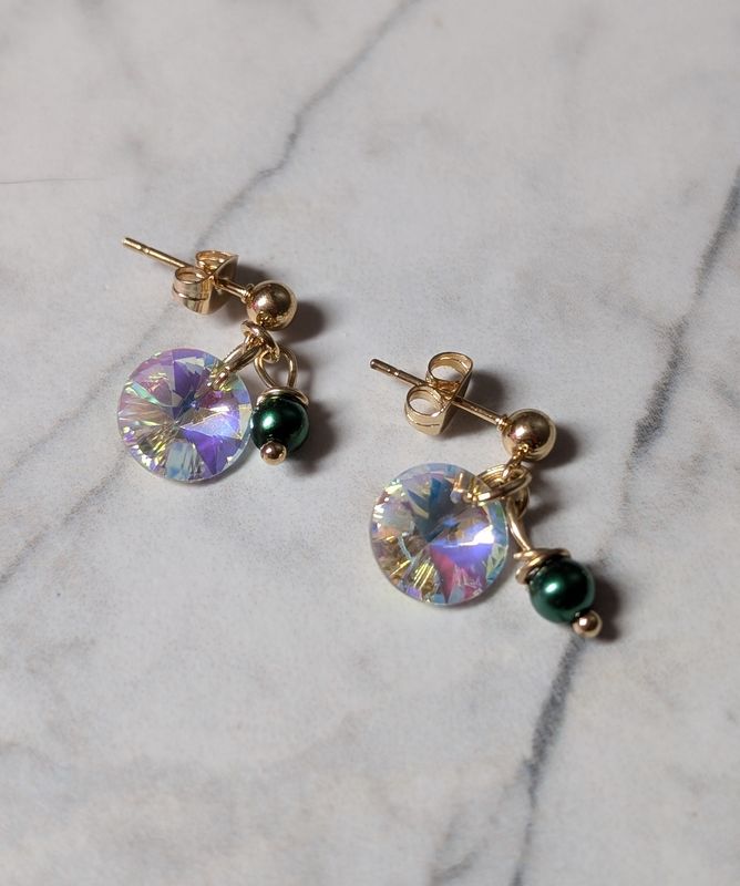 Jessy vert sapin- boucles d&#39;oreilles