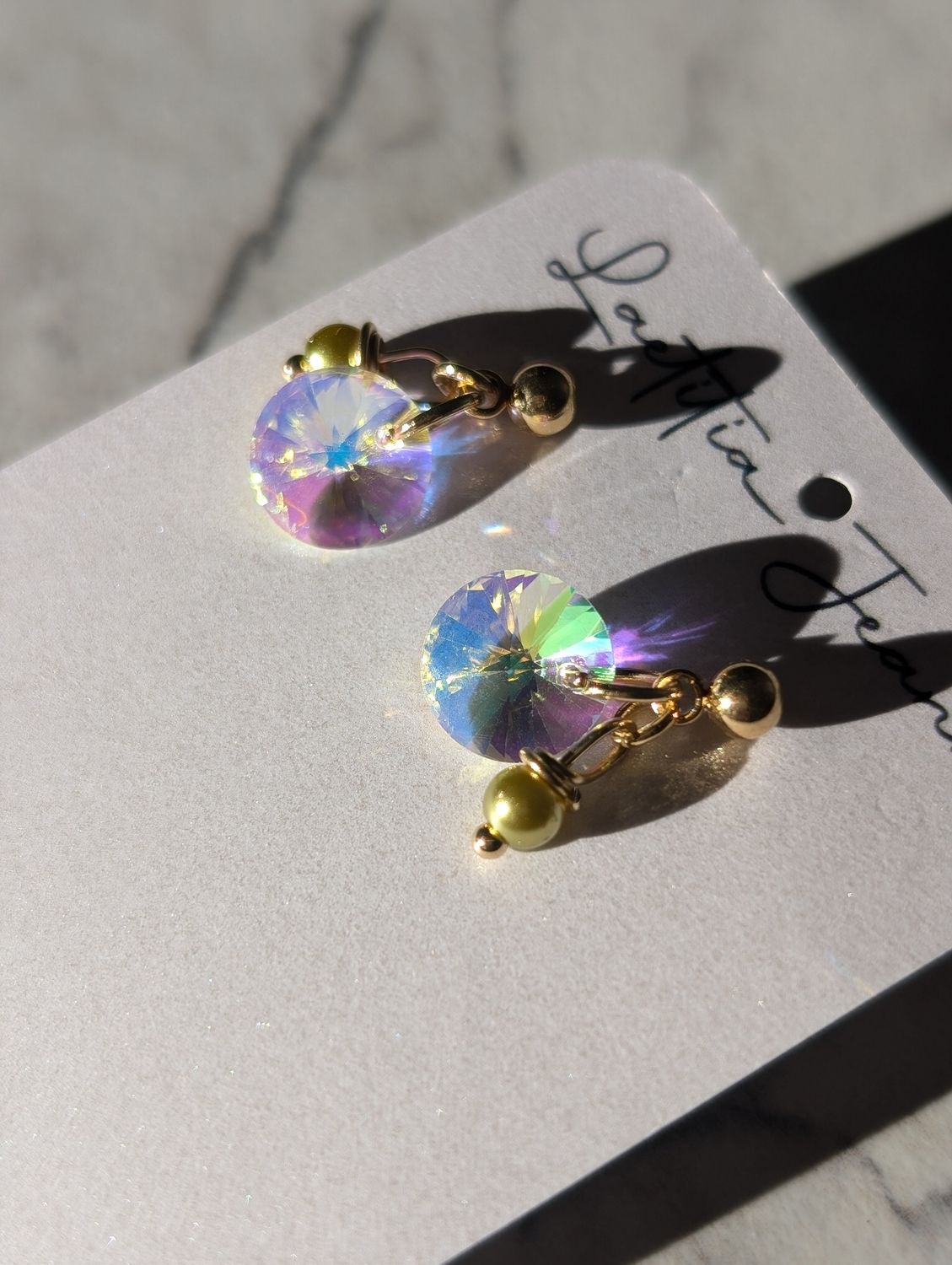 Jessy kaki doré - boucles d&#39;oreilles