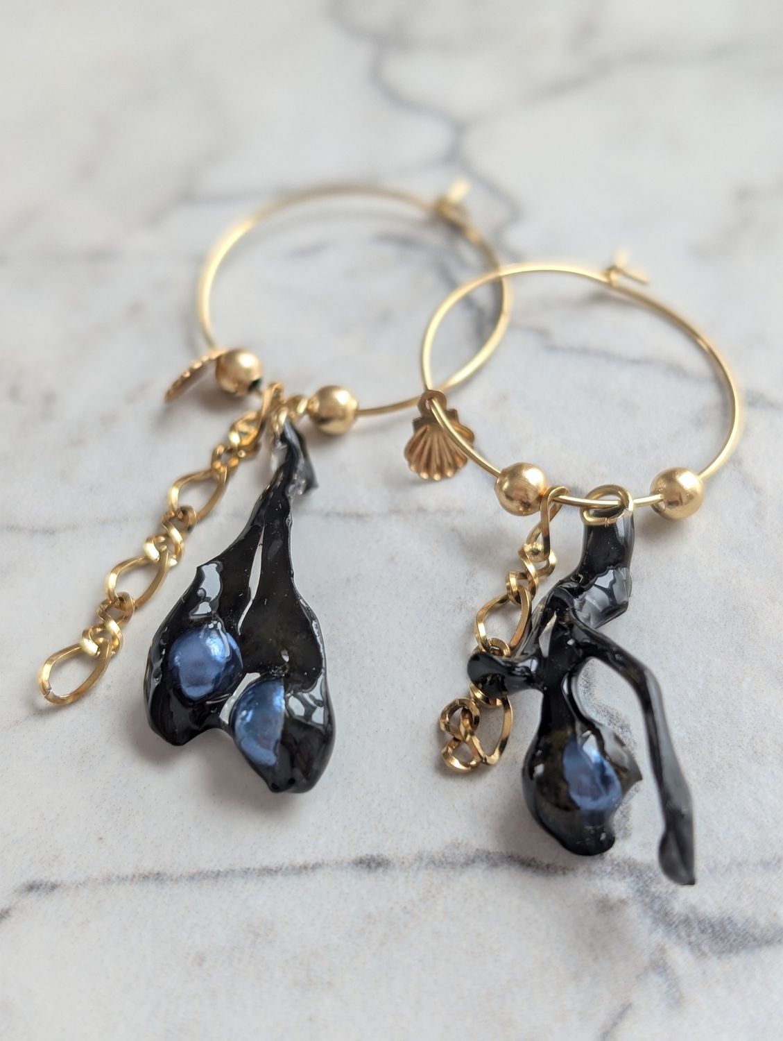 Jeanne bleu - boucles d&#39;oreilles