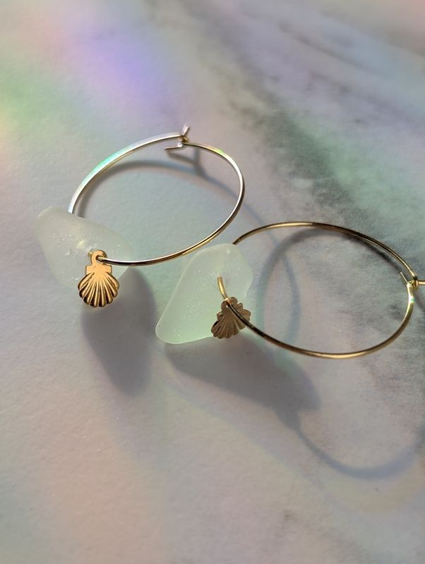  Iseult blanche - boucles d&#39;oreilles