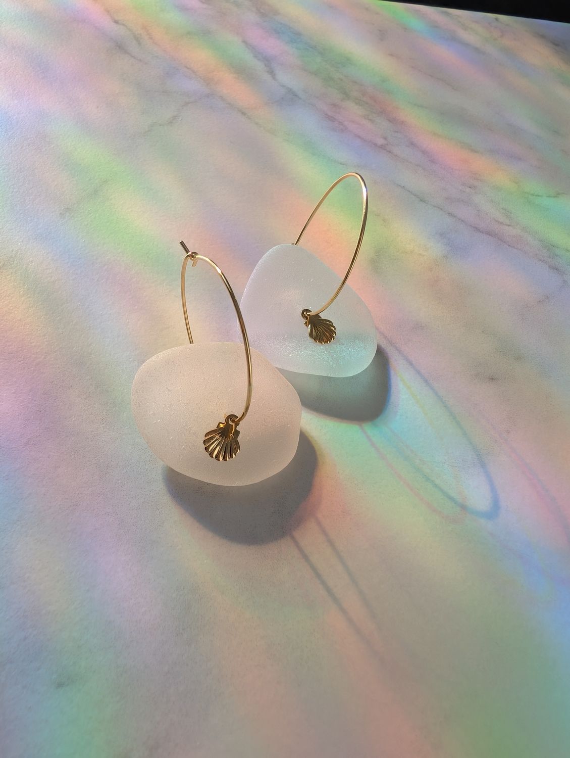  Iseult blanche - boucles d&#39;oreilles