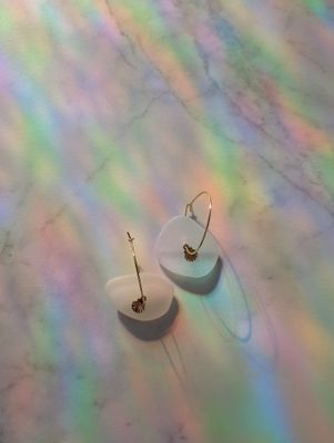 Iseult blanche - boucles d&#39;oreilles