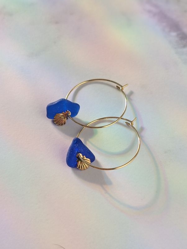  Iseult bleu - boucles d&#39;oreilles