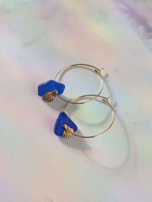  Iseult bleu - boucles d&#39;oreilles
