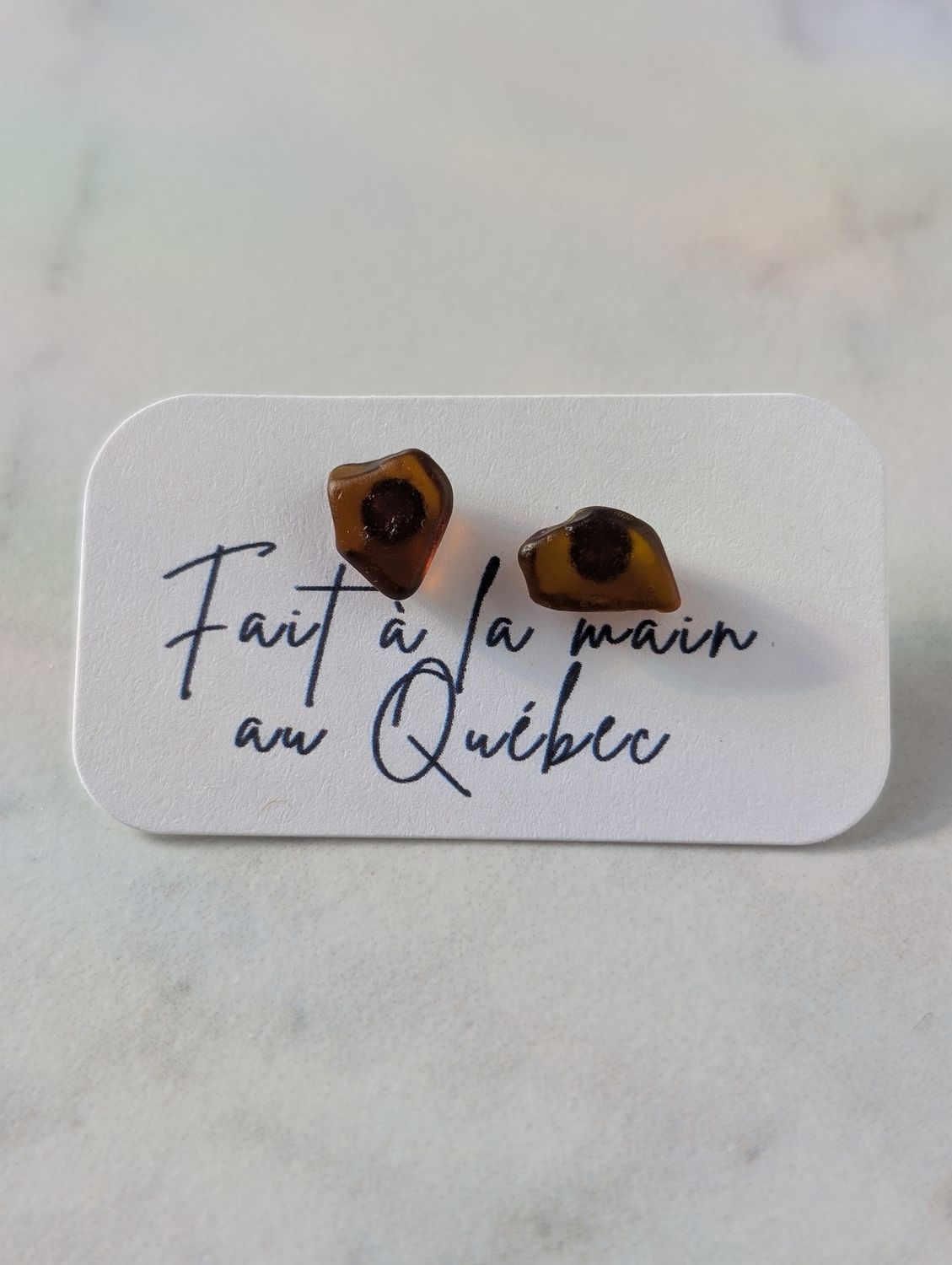  Iseult marron - boucles d&#39;oreiles