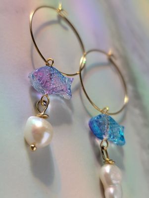 Poissons bleu-violet _ boucles d&#39;oreilles