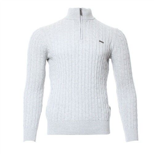 KR 085632 GERALD HALF ZIP GREY MELANGE